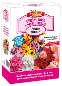 CONCIME GRANULARE GERANI, ROSE E PIANTE FIORITE FLEUR DU SOLEIL
