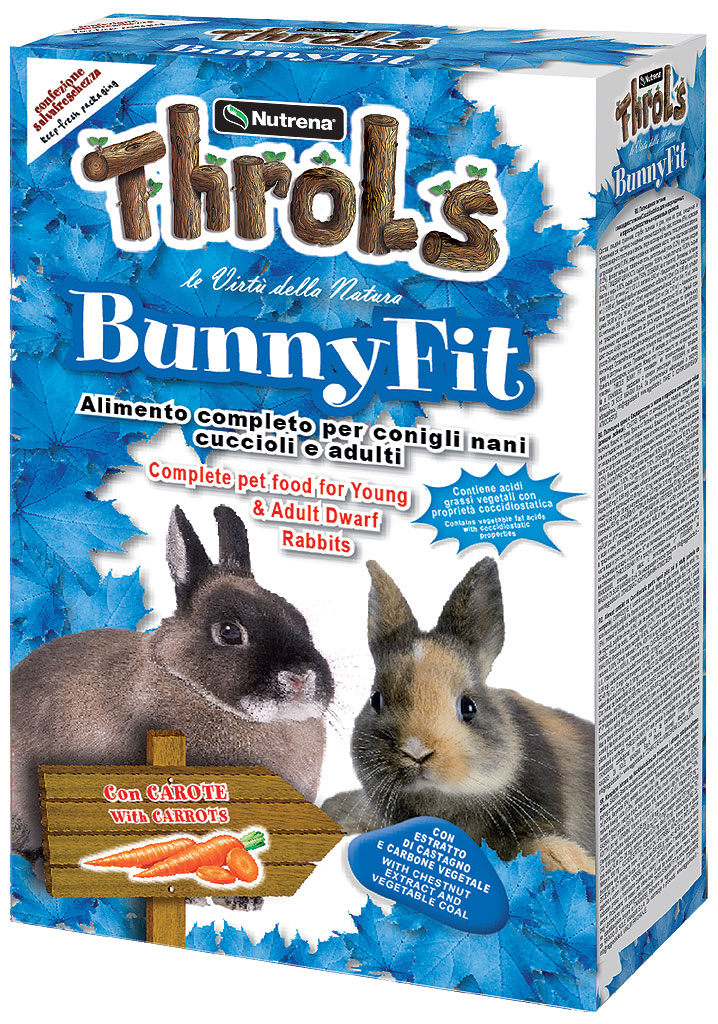 Complete pet food for young and adult dwarf rabbits: Throls Bunny Fit