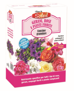 CONCIME GRANULARE GERANI, ROSE E PIANTE FIORITE FLEUR DU SOLEIL